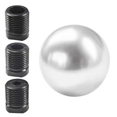 Car Round Ball Gear Shift Knob, Aluminum Alloy Gear Shift Stick Head for Silver