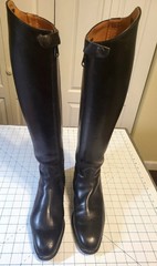 Dressage Tall Riding Boots, Konigs, Black Leather , Inserts, Ariat bag, Women 6