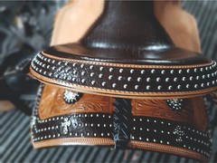 Barrel Leather Horse Saddle Premium Leather Quality Saddle, Tack Set Free shipp.