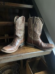 Nocona Boots Men’s Brown Leather Western Cowboy Boots Stitched Shaft 8.5D