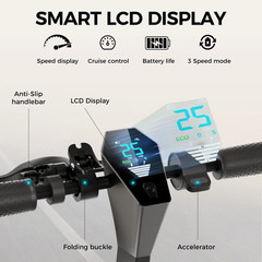 Electric Scooter for Adults – 500W Motor 10″ Air Tires Portable Commuting Scoote