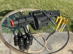 M32 ICS MGL Full Size Airsoft Revolver Grenade Launcher With 12 40mm Shells