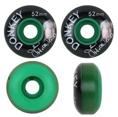 52mm Skateboard Wheels Donkey Super Slim Green (Set of 4) 52mm x 27mm 99A