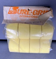 Vintage NOS SURE-GRIP White Velvet Yellow Roller Skate Wheels Quad in Package