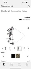 Blackout Epic Compound Bow RH 55-70# 26-30″ 340FPS!