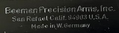 Rare Beeman San Rafael import P1 .177 cal – 4.5mm air pistol made in W. Germany