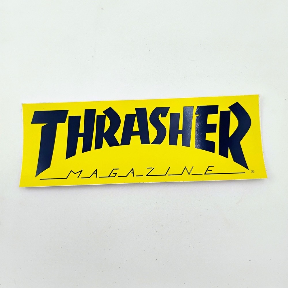 Thrasher Magazine Skateboard Sticker Yellow Classic Skater Decal 9″ VTG 90’s