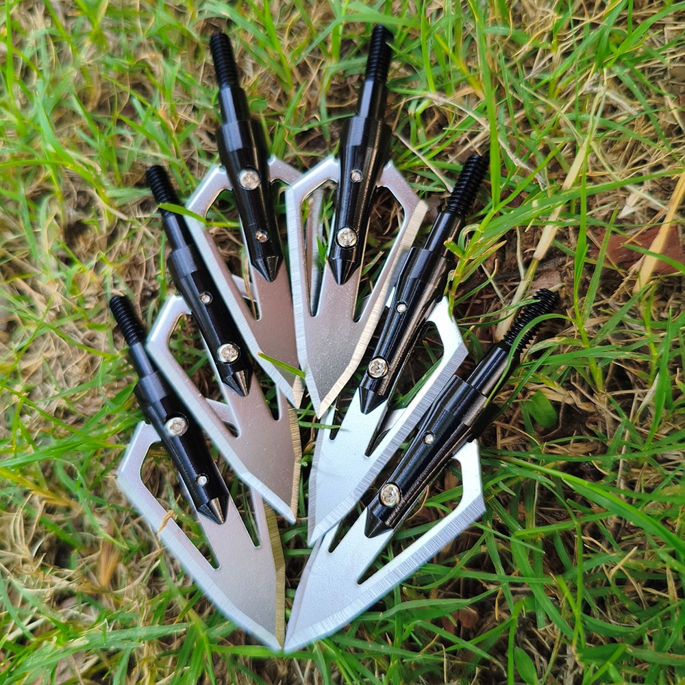 Archery 100 Grain Hunting Broadheads Arrowheads Arrow Heads Tips for Shooting