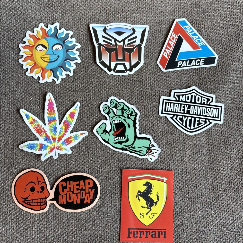 Lot 8 Random Vinyl Skateboard Laptop Luggage Decal Stickers