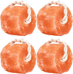 Himalayan Mineral Salt Block on Rope Pack of 4 (3Lbs Each) – 100% Organic Pink S