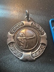 Antique Silver Lady Traditional Archery Pendant Hallmarked