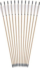 12pcs 33″ Wooden Arrows Turkey Feather Sharp Iron Tips for Recurve Bow Longbow
