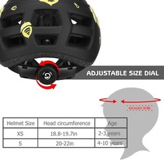 Toddler-Kids Ultralight Helmet with Knee-Elbow-Wrist-Pads – SIZE S 20-22 inch