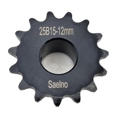 #25 Roller Chain Sprocket Type B 12mm Bore 15 Tooth, Hardened Antirust 1045