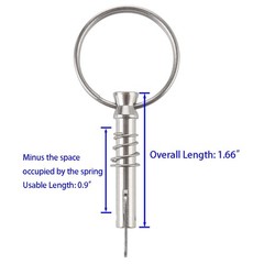 4-Pack 1/4″ 316 Stainless Steel Quick Release Bimini Top Pins with Drop Cam