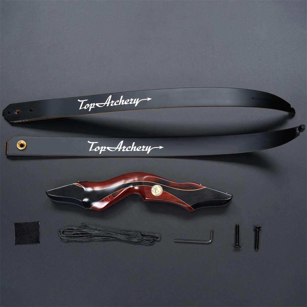 60″ Recurve Bow Takedown Left Hand Bow 25-50lbs Wooden Riser Outdoor Hunt Target