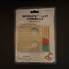 World’s Tiniest Cornhole Mini Set – 2 Boards & 6 Bean Bags, Brown/Red/Green