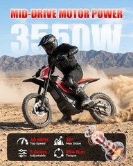 Adult Electric Dirt Bike 6000W Peak Top Speed Off Road All Terrain E Motorcycle