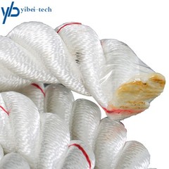 1inch × 120FT High Strength Braided Rope Breaking Strength 3400 Pounds White Red