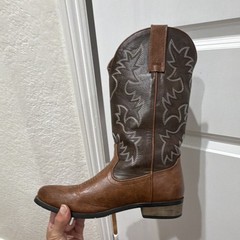 Dingo Brown Western Cowboy Boots Embroidered Shaft Pull Straps US 9