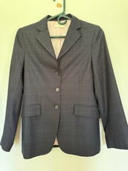 The Wellington Collection Blue Plaid Blazer Suit Jacket Juniors 17 Lined