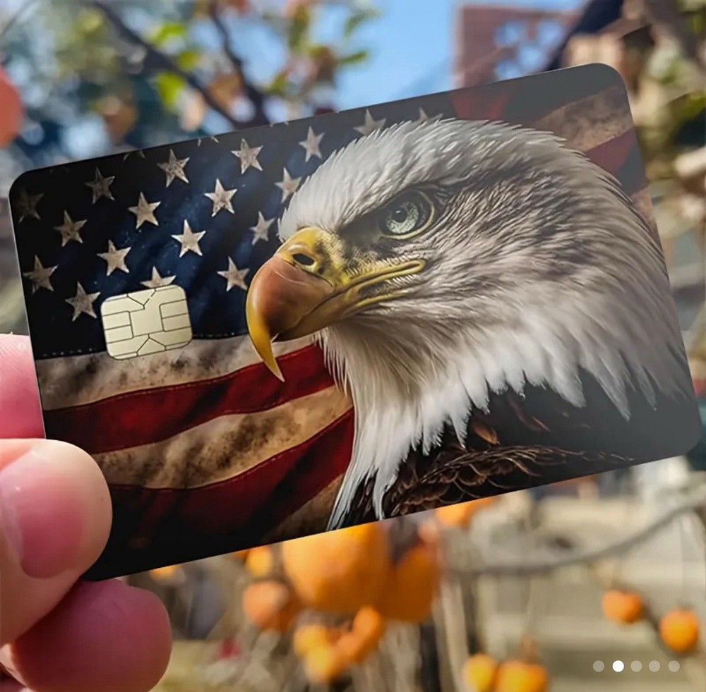 Eagle USA FLAG Patriotic Credit Debit Card Skin Cover Sticker 1PC
