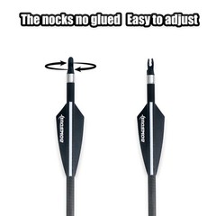 30inch Hunting Carbon Archery Arrows with 2.75” High Hardness Vanes Spine