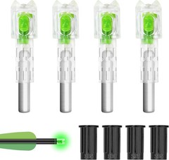4PCS Lighted Nocks Universal Fit for Crossbow Bolts with Green/Clear