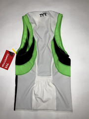 TYR Triathlon Men’s XS Black Lime White Tank Singlet TRI COMPETITOR USA Made New