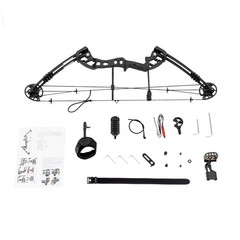 Black Compound Bow Kit with 12 Arrows Right Hand Archery Hunting Set 30-55lbs US