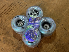 Luminous LED Quad Roller Skate Wheels BLACK PEARL 58mm 100A 4-PK LUWL-QLU58-GL