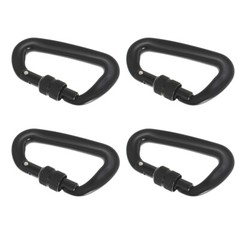 4 Pack Heavy Duty Aviation Aluminum D-Shaped Locking Carabiners Clip 12 KN