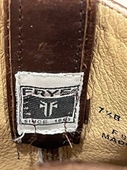 Womens Frye Billy Short Cognac Distressed Rugged Leather Cowboy Boots Sz 7 1/2 B