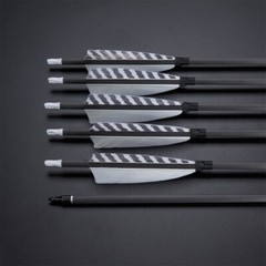 32» Archery Carbon Arrows SP400 with 4″ Turkey Feathers OD7.5mm Hunting Arrows