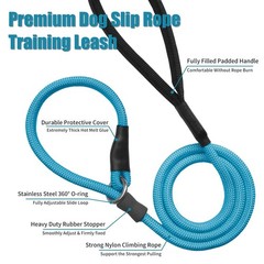 Strong Slip Rope Dog Training Leash (6ft) – Heavy Duty Durable Braided Nylon …