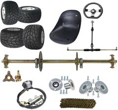 32″ Go Kart ATV Rear Axle Sprocket 5″ Wheels Hub Full Kit Assembly Off-road Cart