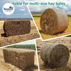 Round Bale Hay Net for Horses,5X5 Feet Knotless Slow Feed Hay Net Feeder for Liv