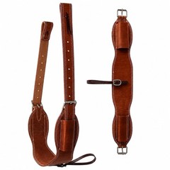 Horse Challenger Heavy-Duty Working Tack Leather Roper Back Cinch Girth w/