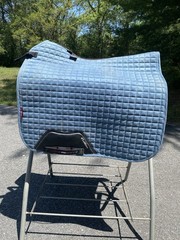 LeMieux ProSport Large Dressage Quilted Suede English Saddle Pad Ice Blue