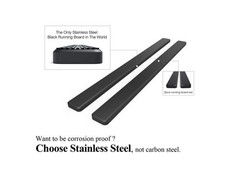 APS (Stainless Steel Black Powder Coated 5 inches) Running Boards Nerf Bars S…