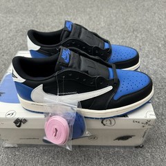 DM7866-104 Travis Scott Fragment AJ 1 Low OG Blue Black Men’s Size 4-13