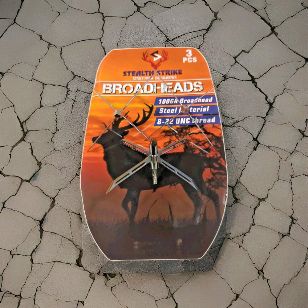 Turkey Head Broadheads 160 Grain 4″ Cutting Dia Archery Arrowhead Fix4-blade 3PC