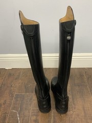 New Secchiari Italy Dressage Riding Boots Black Leather Tall Equestrian Size 41