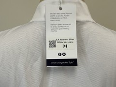 New With Tag LotusRomeo Women’s White Sleeveless Equestrian Show Shirt Size M