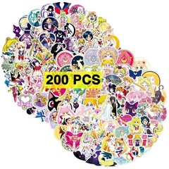 Babymiu Anime Moon Stickers 200 Pcs Vinyl Decals Party Supplies BA189