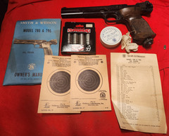 VINT 1974 SMITH & WESSON CO2 PISTOL md 79g .177 cal + FACTORY BOX MANUAL 8w6