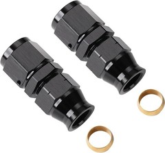 8AN Female Flare to 3/8″ Hardline Compression Fitting 8AN to 3/8″ Black – 2PCS