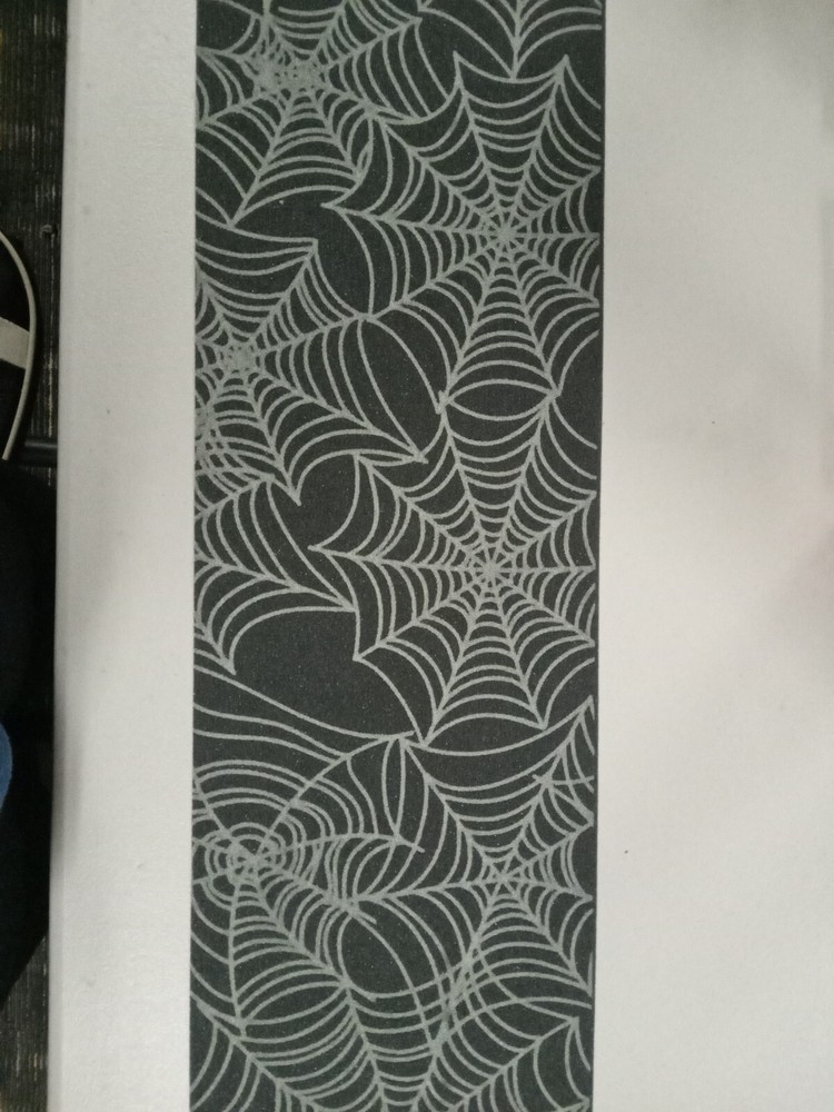 Spider Web Glow In The Dark Skateboard Deck Grip Tape