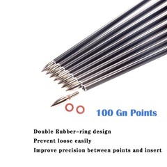 Pinals Archery 19/64″ 100 Grain Field Points Tips Target and .244/6.2mm Arrow…