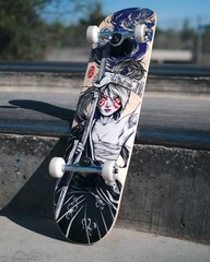 Yocaher 7.75″ Graphic Complete Skateboard – Girl Samurai Series(Blue, Red, Gold)
